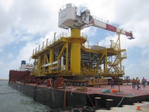 Gas Re-Injection Platform loaded on AIS Charter Barge