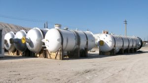 Pressure vessels awaiting at terminal for AIS Charter Vessel